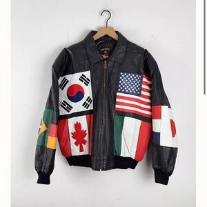 Vintage Phase Leather Flag Jacket size L